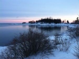 Winter sunset at Sugarloaf Cove